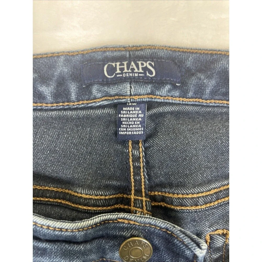 Chaps Denim Daniela Slim Leg Jeans Blue Size 18W